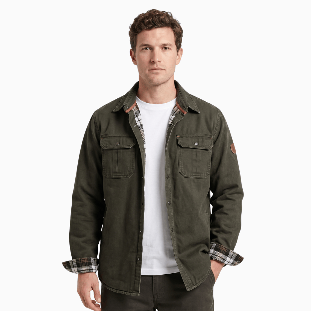 Kent Camden Army Green / S FLINT Safari Jacket with Hood and Button Closure