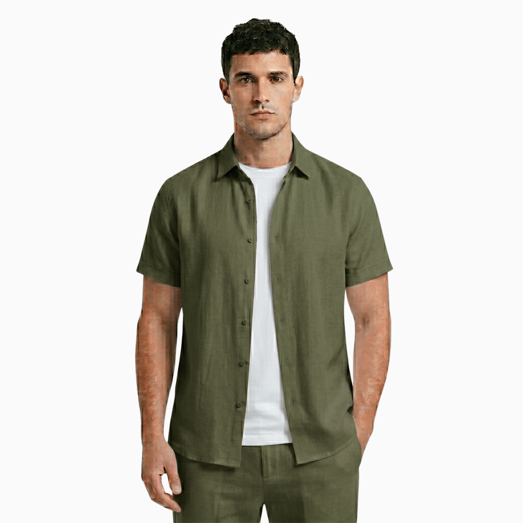 Kent Camden Army Green / S JORDAN Casual Cotton Linen Shirt