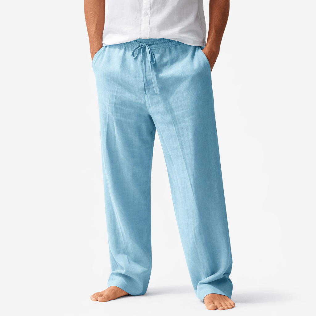 Kent Camden Baby Blue / S SEAN Casual Harem Pants, Cotton Linen, Loose Fit