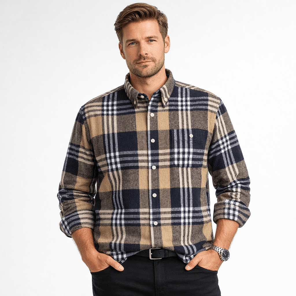 Kent Camden Beige/Black / S GABRIEL Casual Plaid Shirt