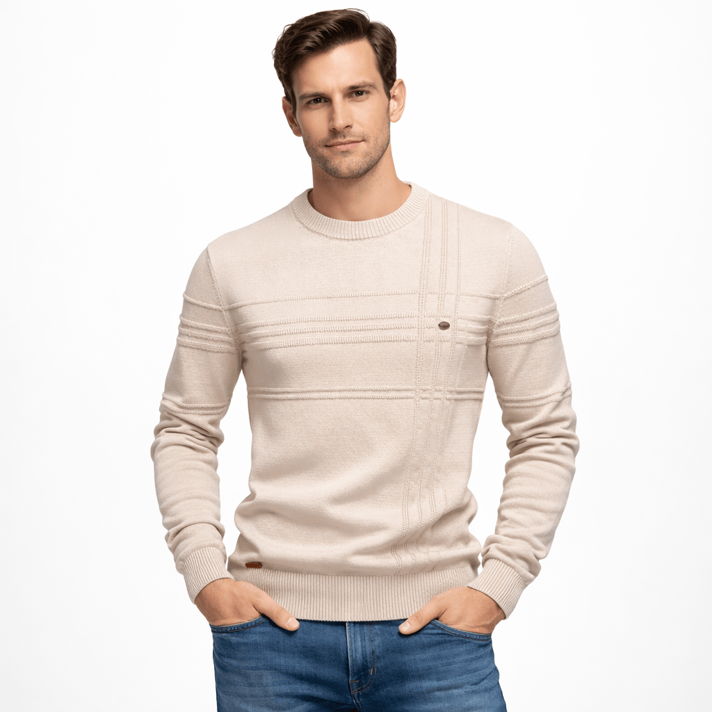 Kent Camden Beige / M THOMAS Regular-Fit Pullover Sweater Cotton Glitter