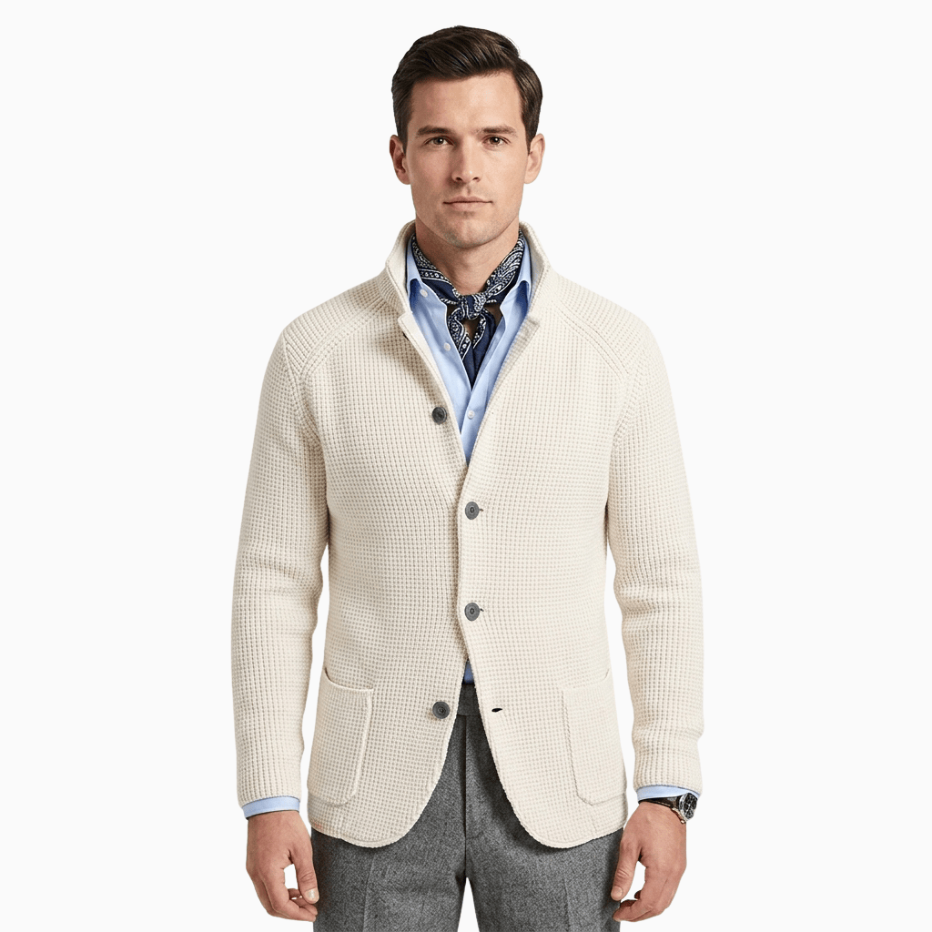 Kent Camden Beige / S DYLAN Casual V-neck Wool Cardigan