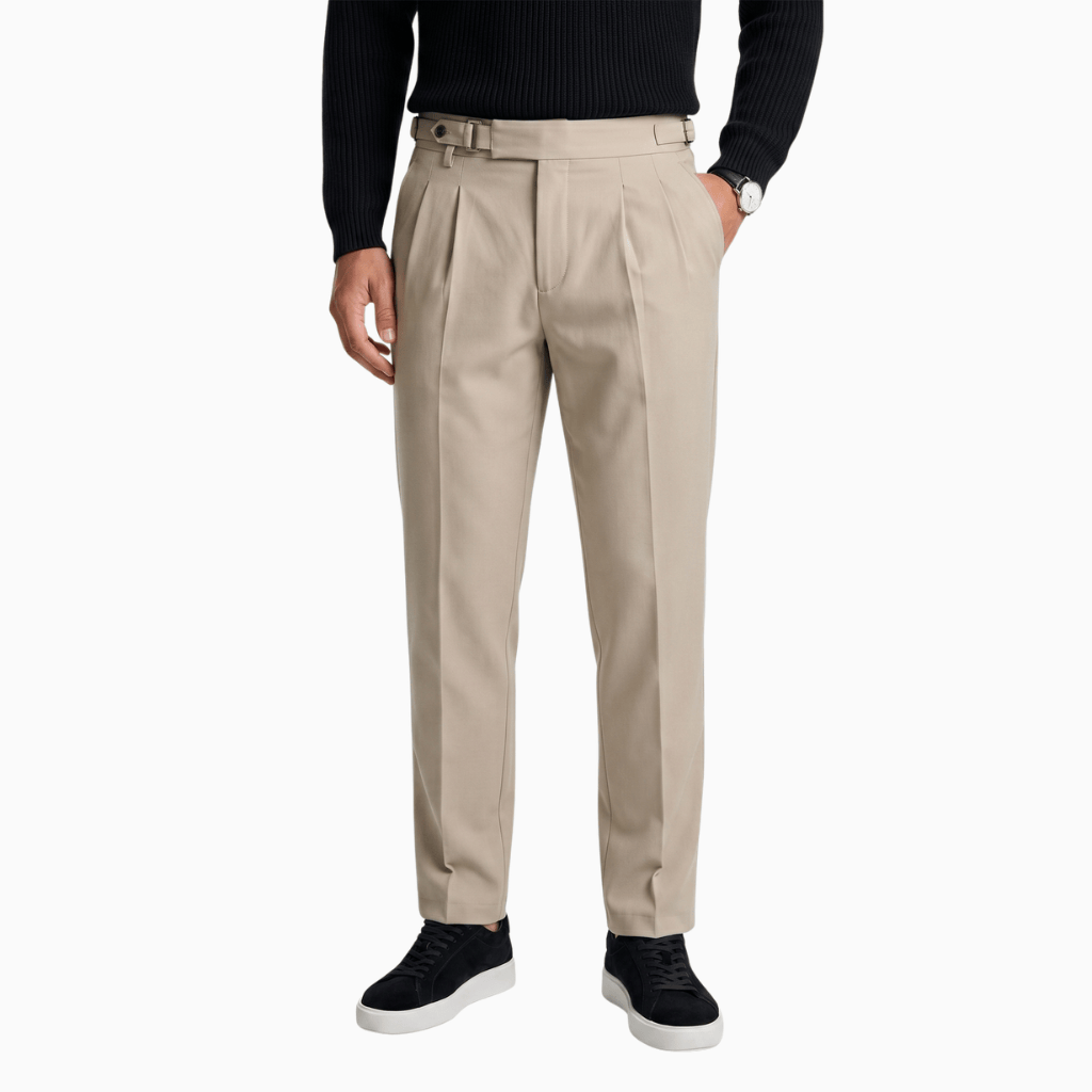 Kent Camden Beige / S FROST Elegant Pleated Polyester Pants