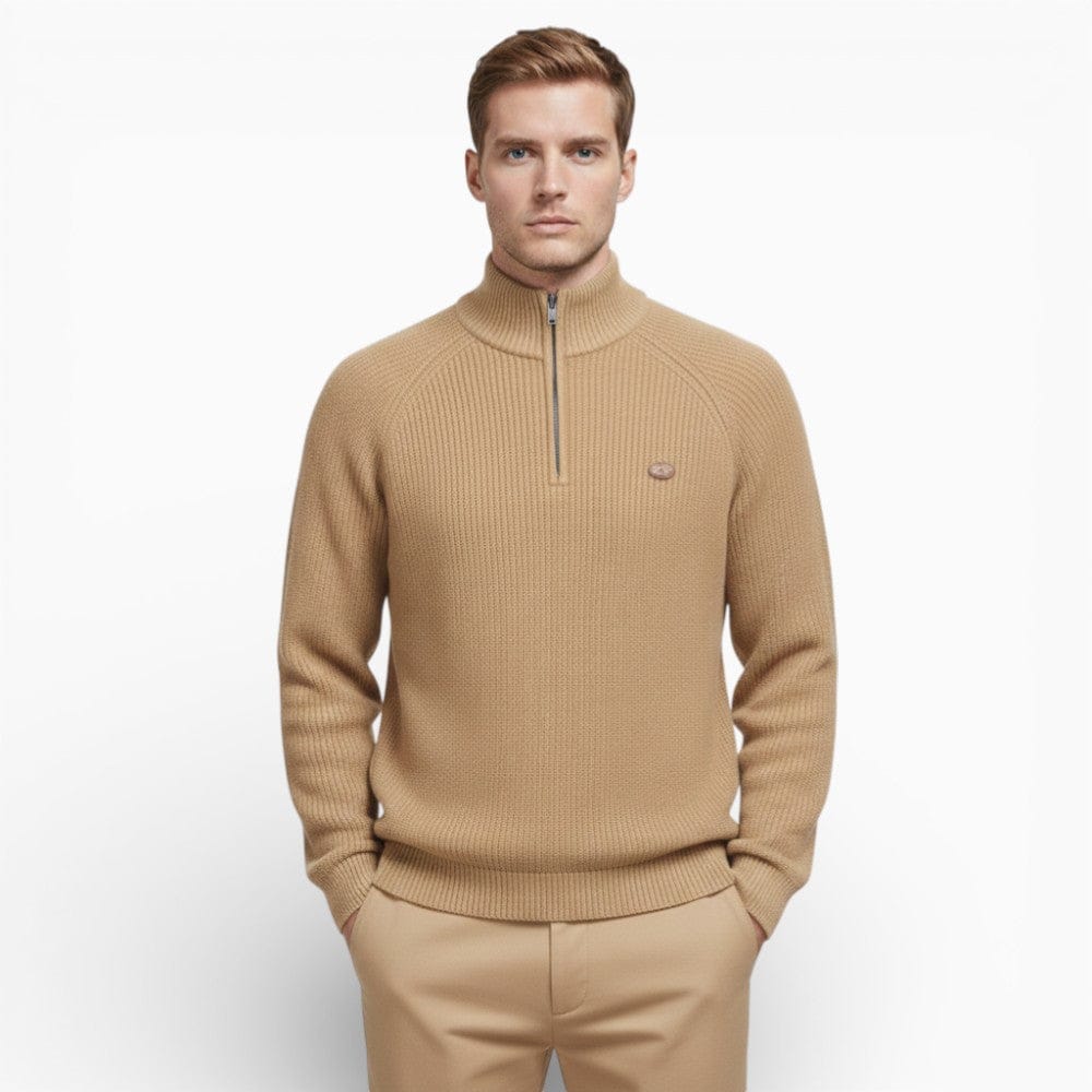 Kent Camden Beige / S JACK, Zippered Cotton Lycra Sweater