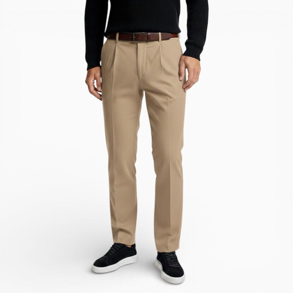 Kent Camden Beige / S KNOX Regular Fit Pleated Trousers