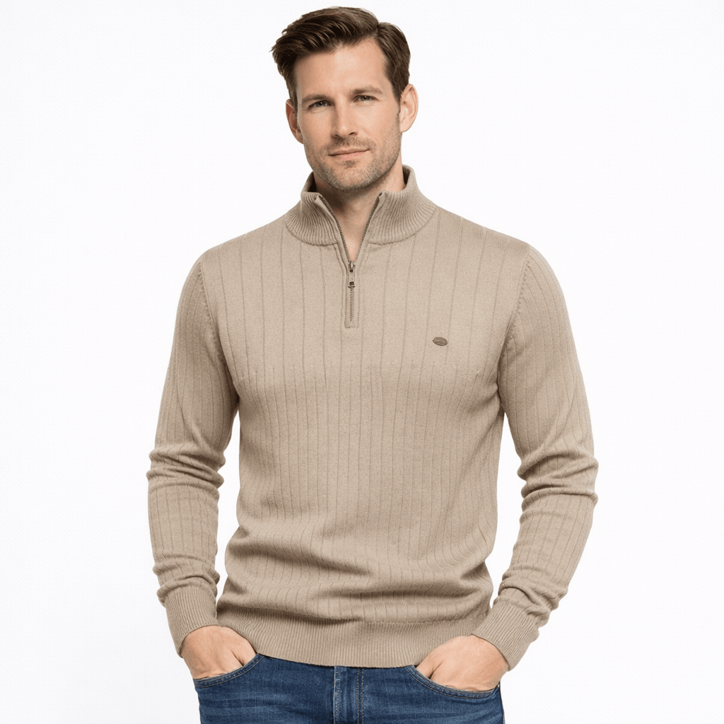 Kent Camden Beige / S LEE Zipper Sweatshirt High Neck Cotton