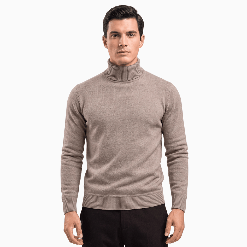Kent Camden Beige / S LUKE Regular Fit Knitted Sweater with Roll Neck