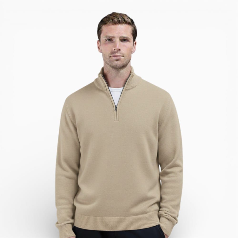 Kent Camden Beige / S OLIVER Zip-up Cashmere Sweater