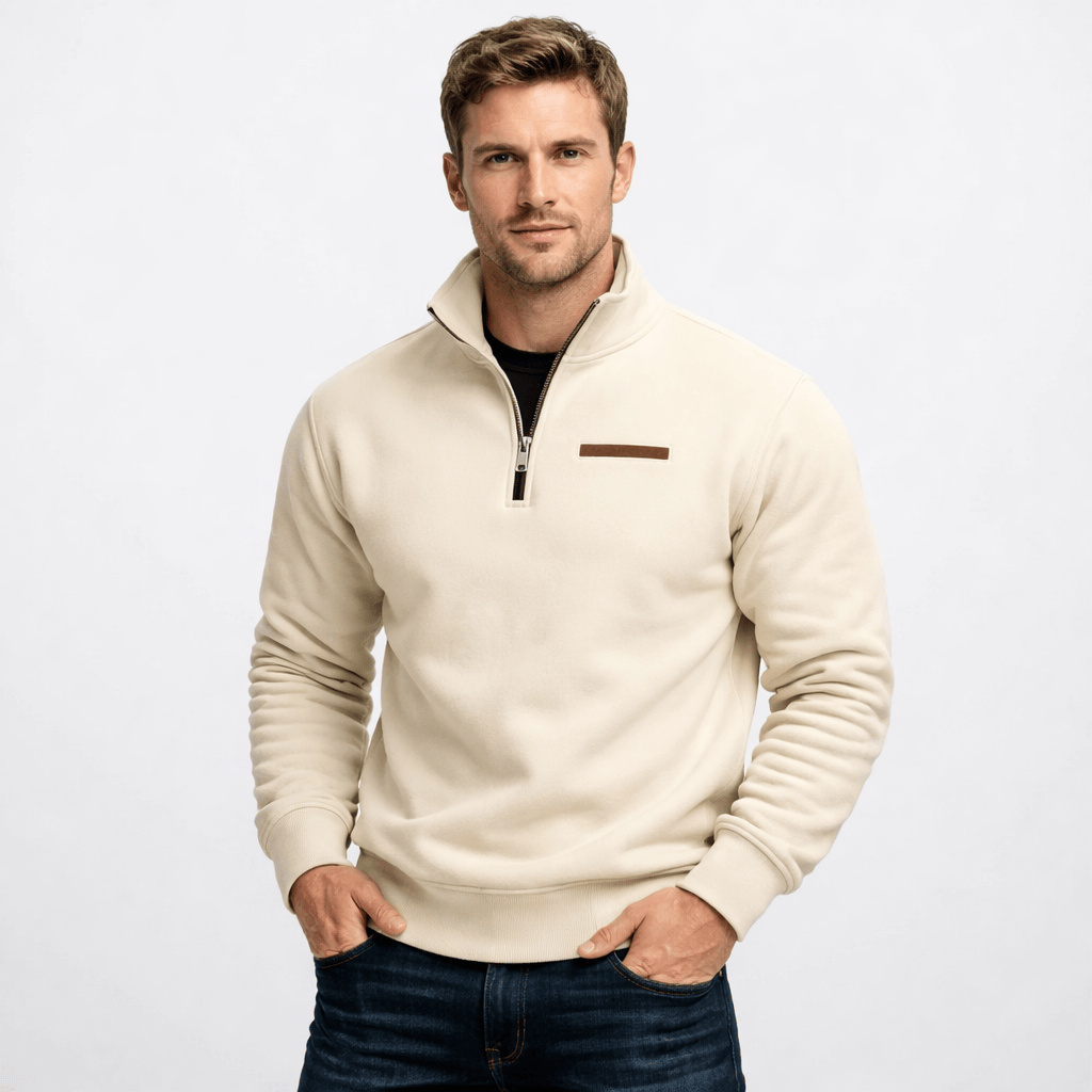 Kent Camden Beige / S SHAY Zip-Up Fleece Sweatshirt