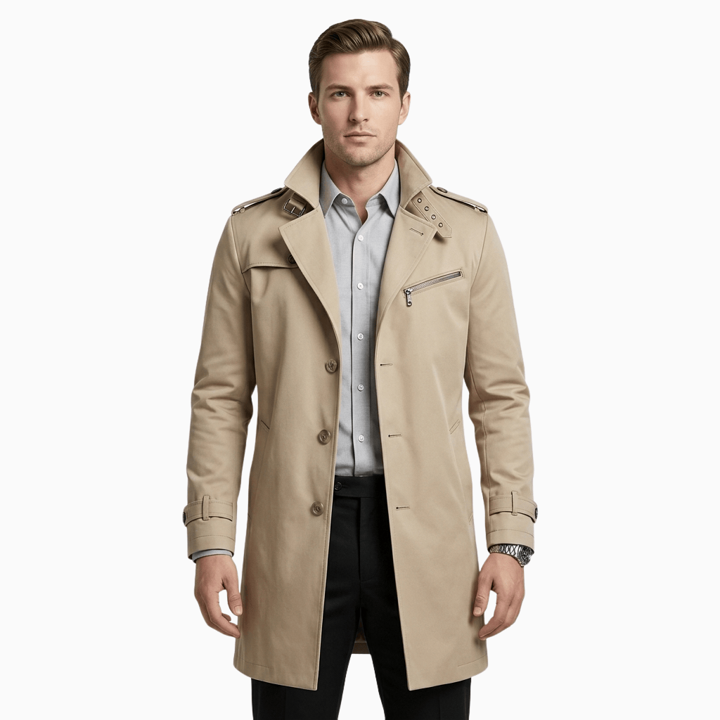 Kent Camden Beige / XS WADE Cotton Buttoned Trench Coat