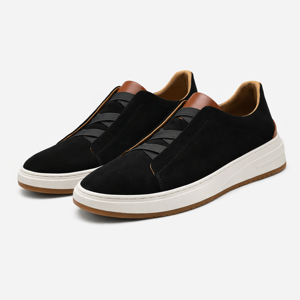 Kent Camden Black / 4 UK LEVI Breathable Leather Slip-On Shoes