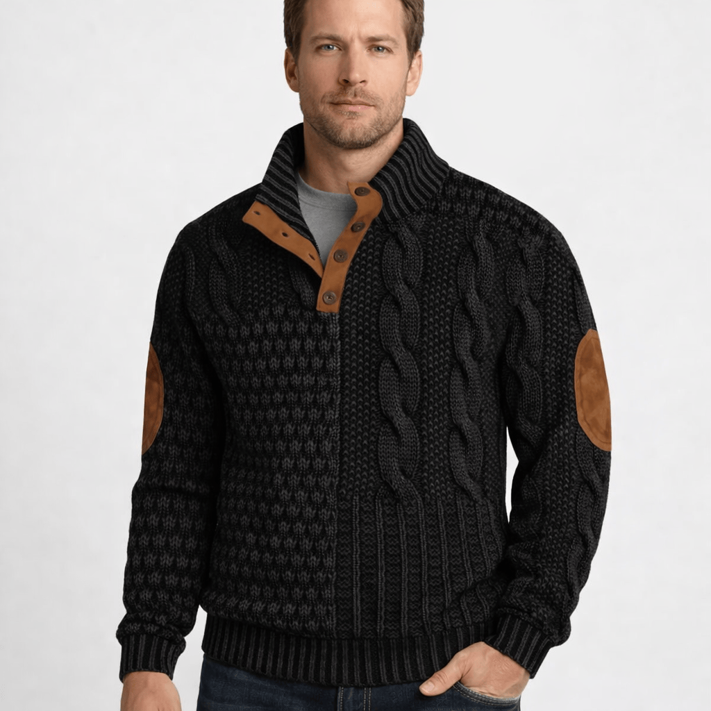 Kent Camden Black (Almost Sold Out) / S TREY Casual Sweatshirt with Patchwork Design
