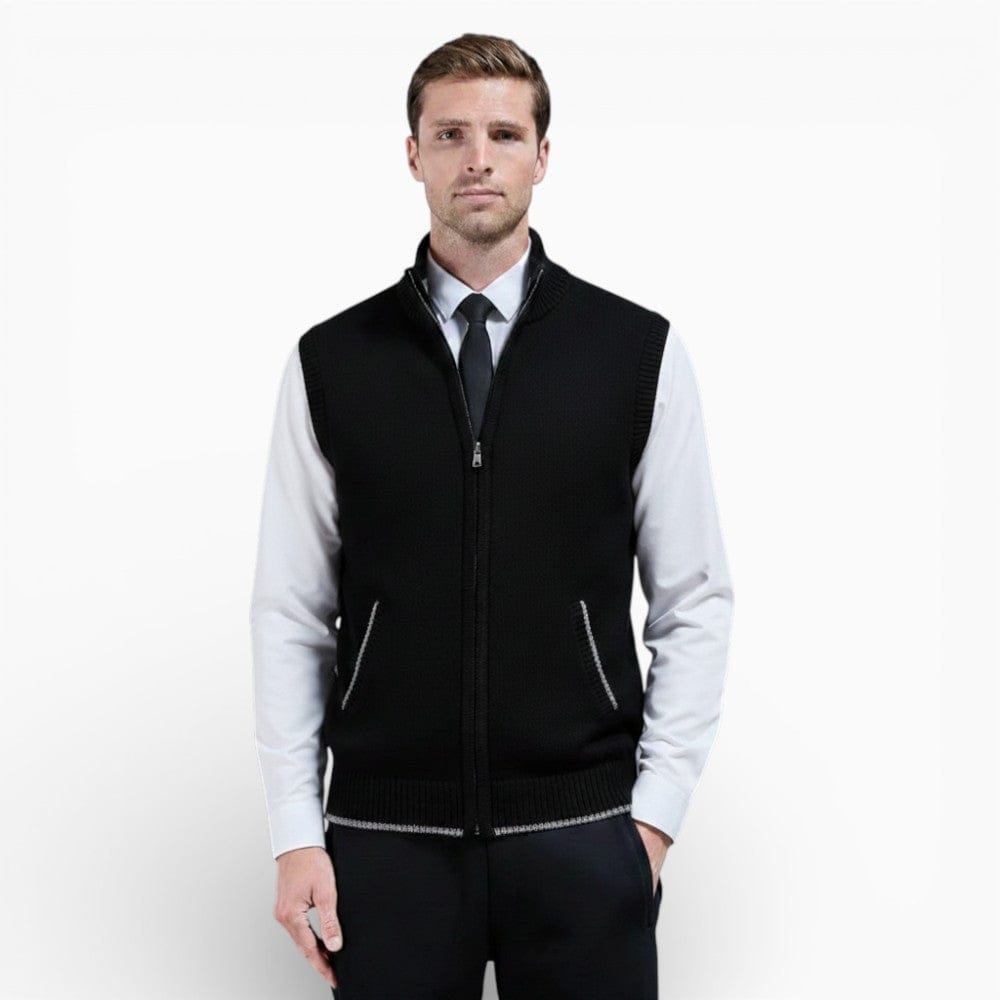 Kent Camden Black / M GRANT Zippered Sleeveless Knit Vest