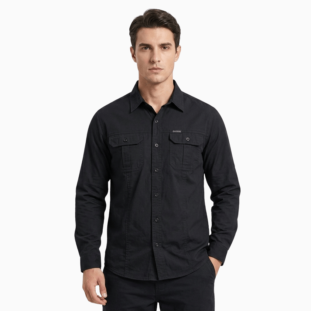 Kent Camden Black / M KNIGHT Double-Breasted Cotton Shirt