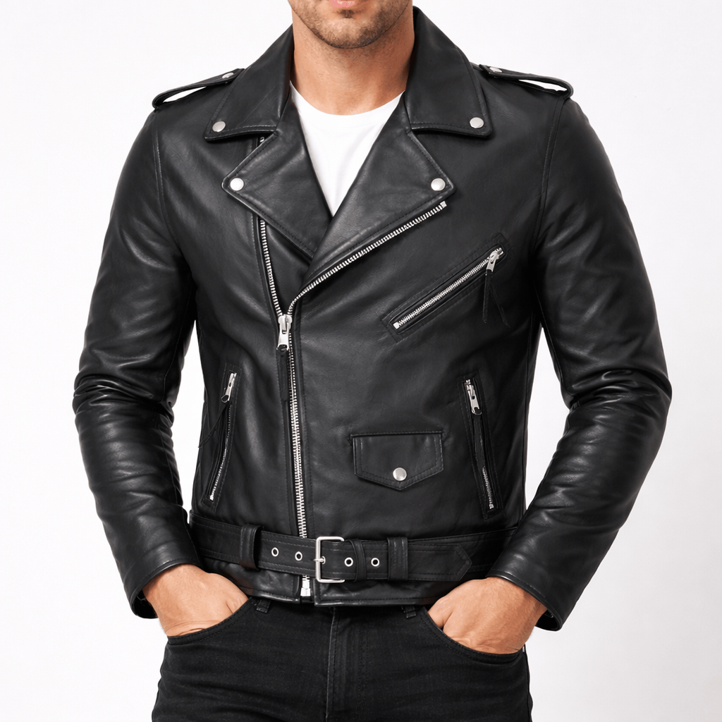Kent Camden Black / M LIAM Punk Style Faux Leather Jacket