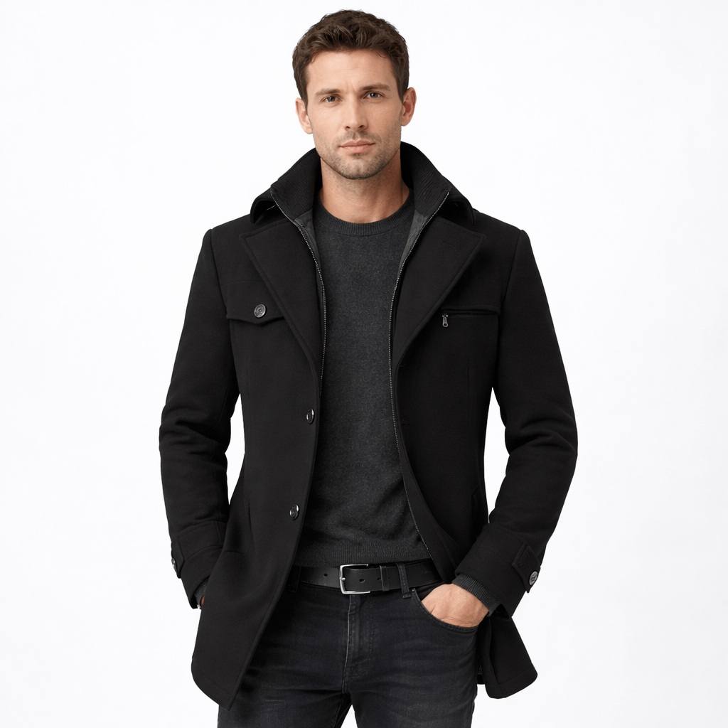 Kent Camden Black / M MATTHEW Long Knit Cardigan Button Closure Casual Fit