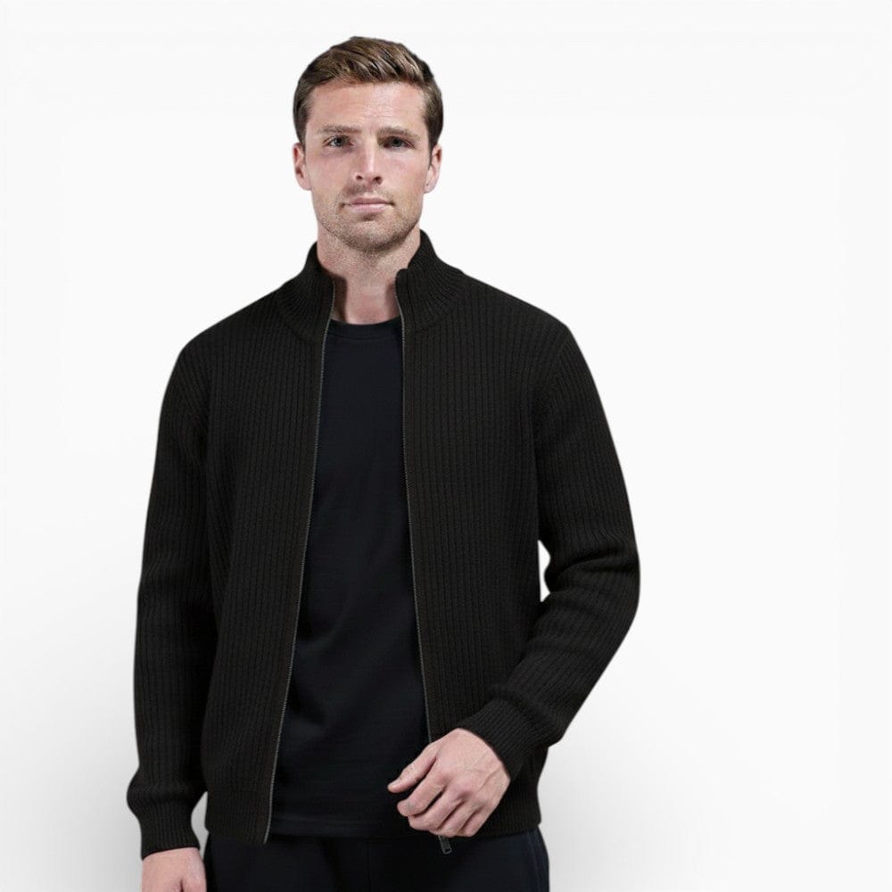 Kent Camden Black / M SETH Knitted Cardigan with Zipper, Polyester Black
