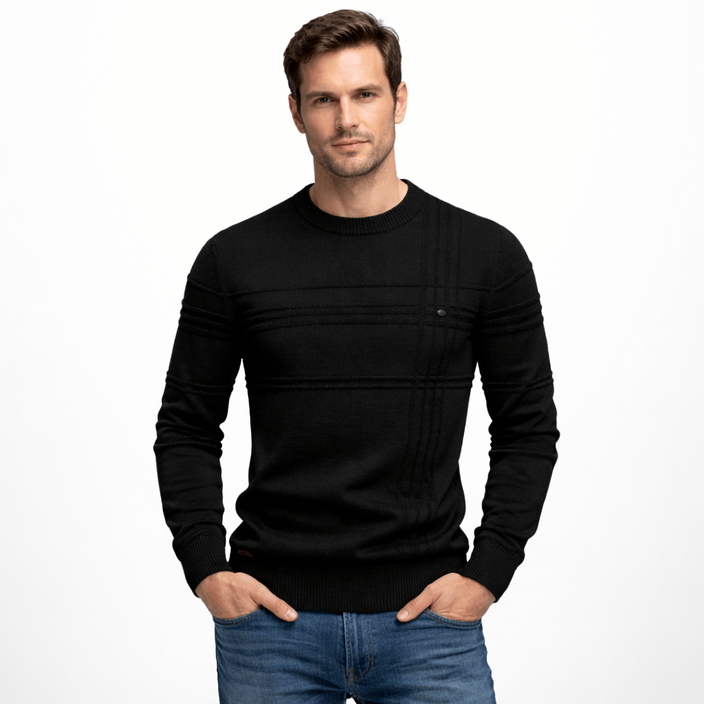 Kent Camden Black / M THOMAS Regular-Fit Pullover Sweater Cotton Glitter
