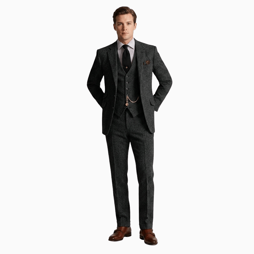 Kent Camden Black / S ALI Slim-Fit Polyester Wool Suit