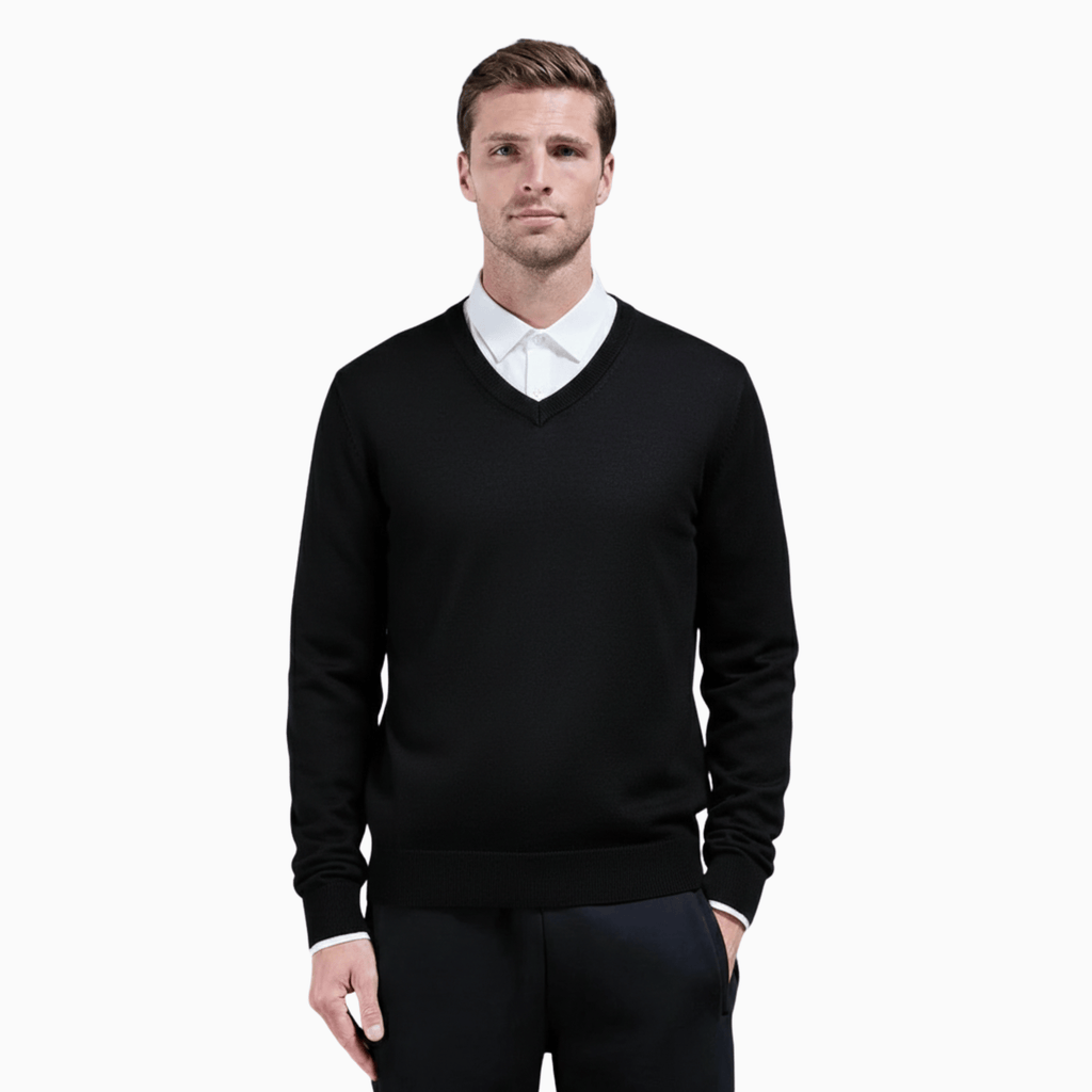 Kent Camden Black / S CRAIG V-Neck Sweater Regular Fit Wool Blend