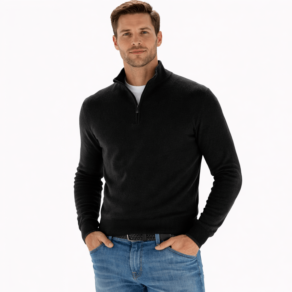 Kent Camden Black / S ERIC Slim Fit Wool Pullover