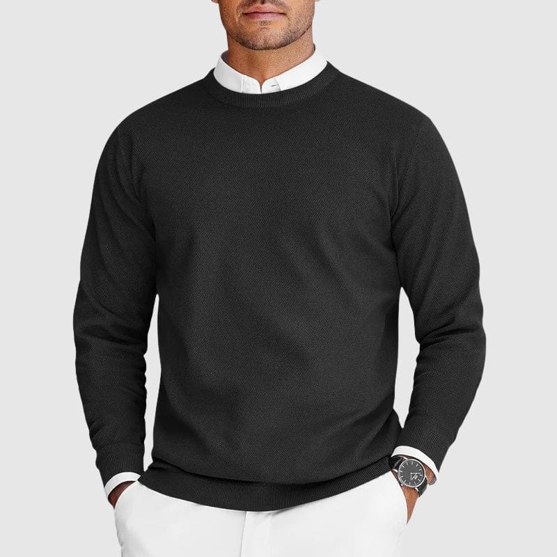 Kent Camden Black / S FREDDIE Casual Wool Knit Sweater