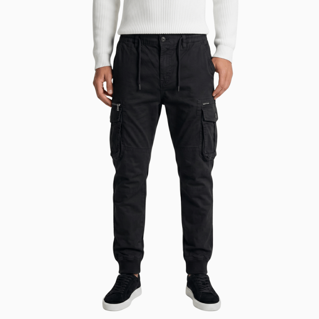 Kent Camden Black / S FREDDIE Cotton Cargo Pants with Zipper Pocket