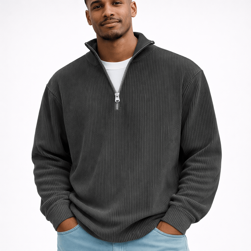 Kent Camden Black / S IAN Casual Striped Zip Sweatshirt