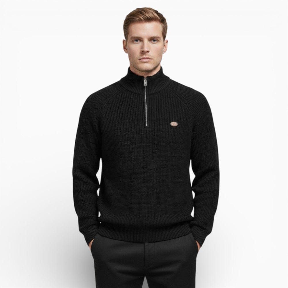 Kent Camden Black / S JACK, Zippered Cotton Lycra Sweater