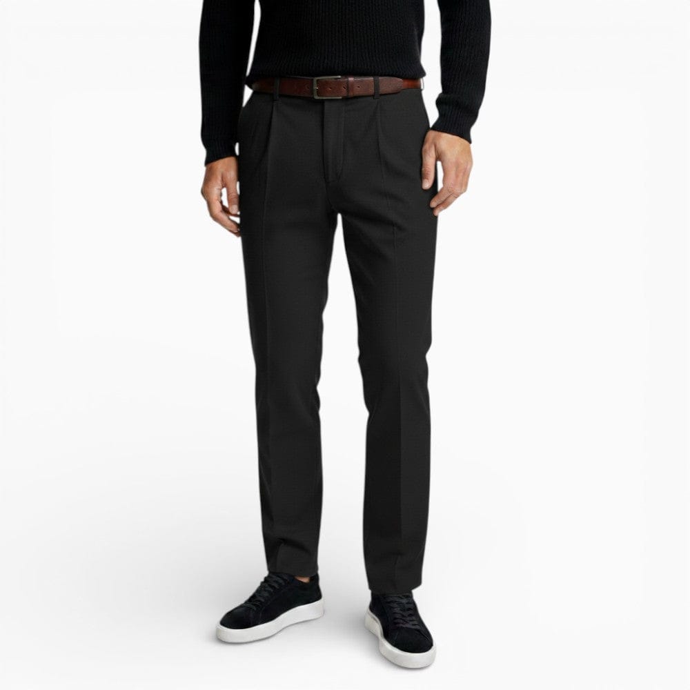 Kent Camden Black / S KNOX Regular Fit Pleated Trousers