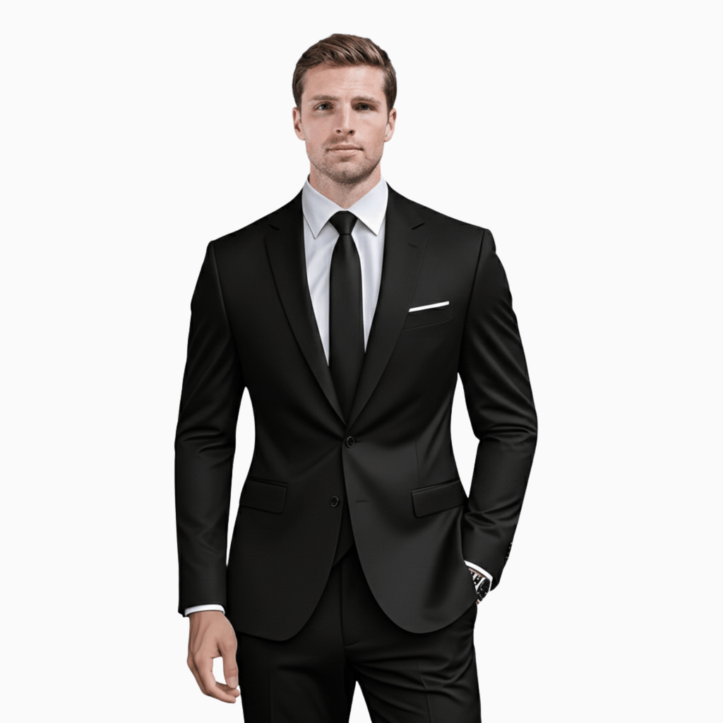 Kent Camden Black / S KYLE Slim Fit Suit, Polyester Viscose, Button Closure