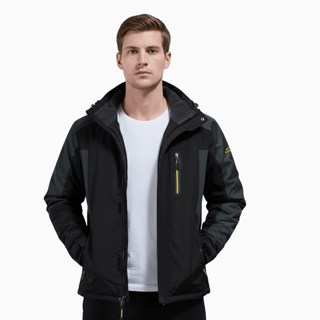 Kent Camden Black / S LEE Army Green Fleece Jacket, Detachable Hood, Zipper Closure