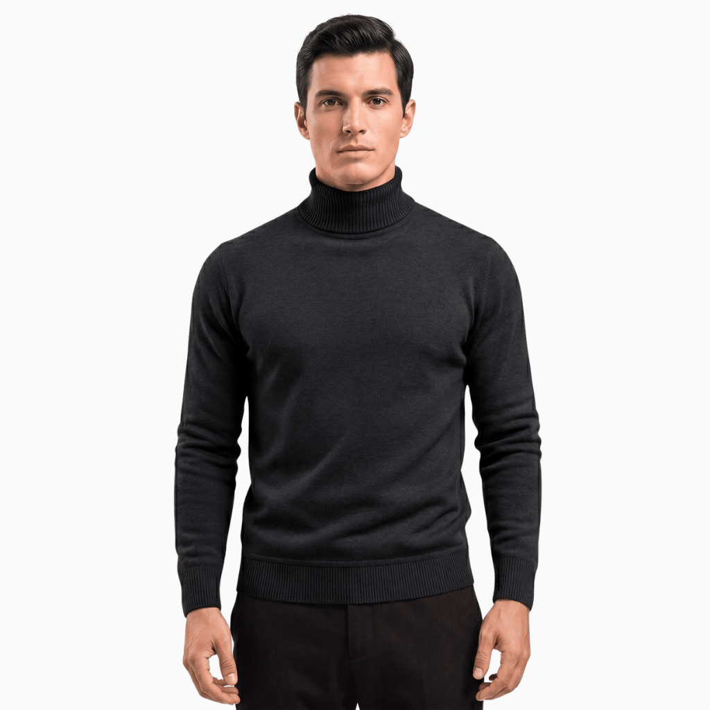 Kent Camden Black / S LUKE Regular Fit Knitted Sweater with Roll Neck