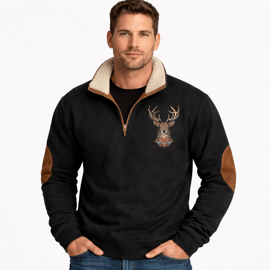 Kent Camden Black / S NOA Casual Zip-Up Sweatshirt, Folded Collar, Polyester