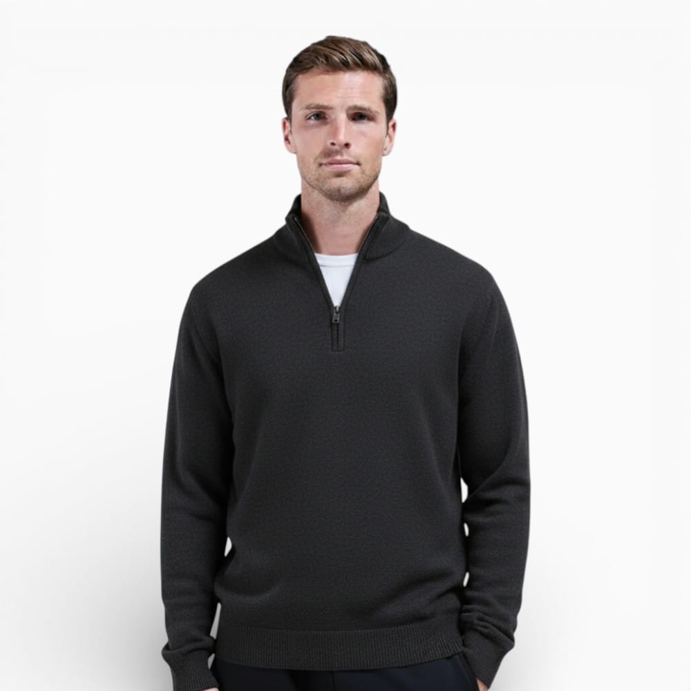 Kent Camden Black / S OLIVER Zip-up Cashmere Sweater