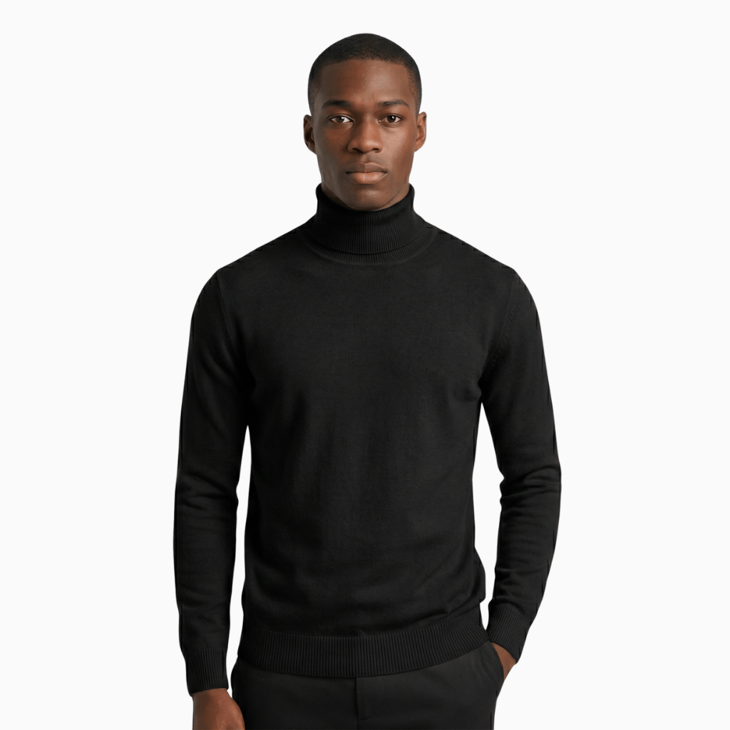 Kent Camden Black / S OWEN Wool Blend Turtleneck Sweater