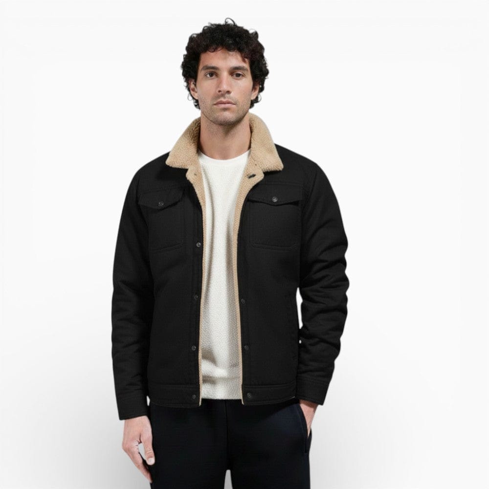 Kent Camden Black / S SEAN Casual Cotton Jacket, Fleece Lining, Button Closure