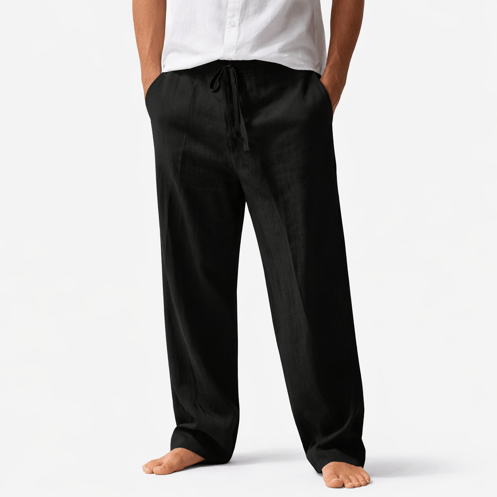 Kent Camden Black / S SEAN Casual Harem Pants, Cotton Linen, Loose Fit
