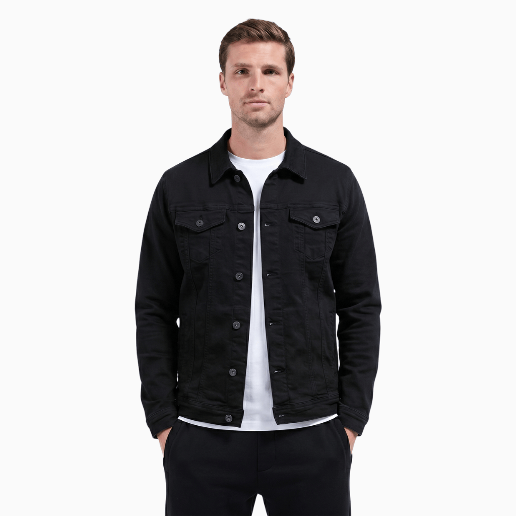Kent Camden Black / S SEAN Oversized Denim Jacket Cotton Polyester