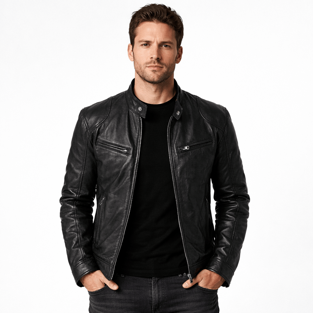 Kent Camden Black / S STEEL Loose Outdoor Leather Jacket