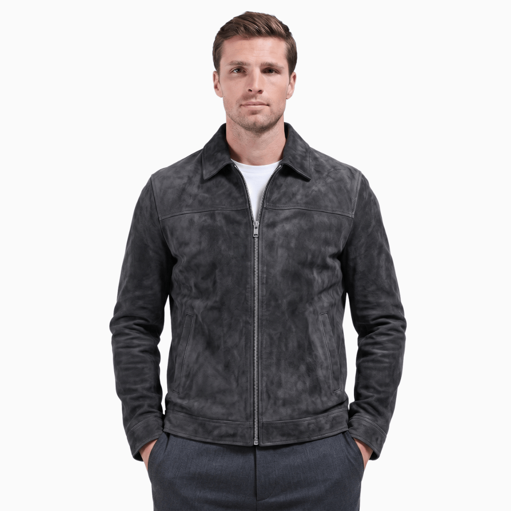Kent Camden Black / S STONE Moto Jacket Faux Leather Regular Fit