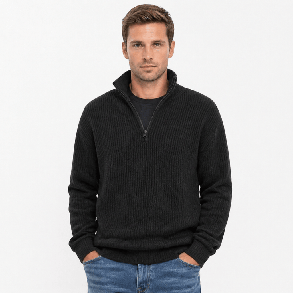 Kent Camden Black / S STORM Regular Fit Knitted Sweater with Zipper