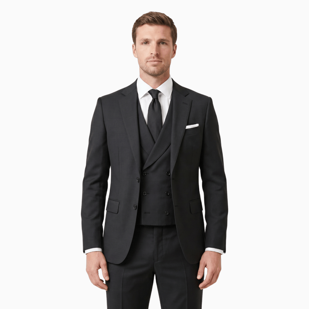 Kent Camden Black / S STORM Simple Suit Single-Breasted Polyester Viscose