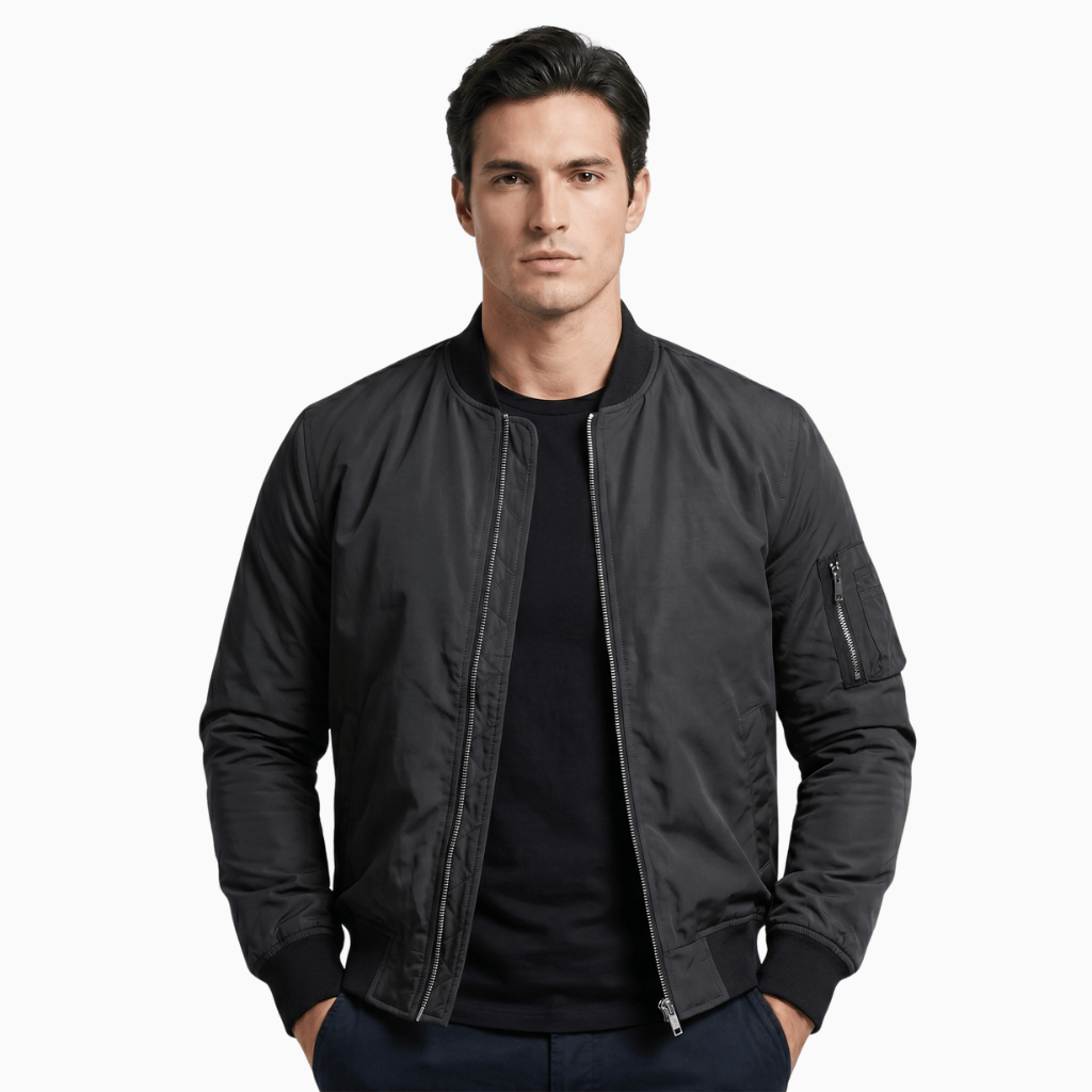 Kent Camden Black / S WILDER Casual Bomber Jacket Zipper Fit