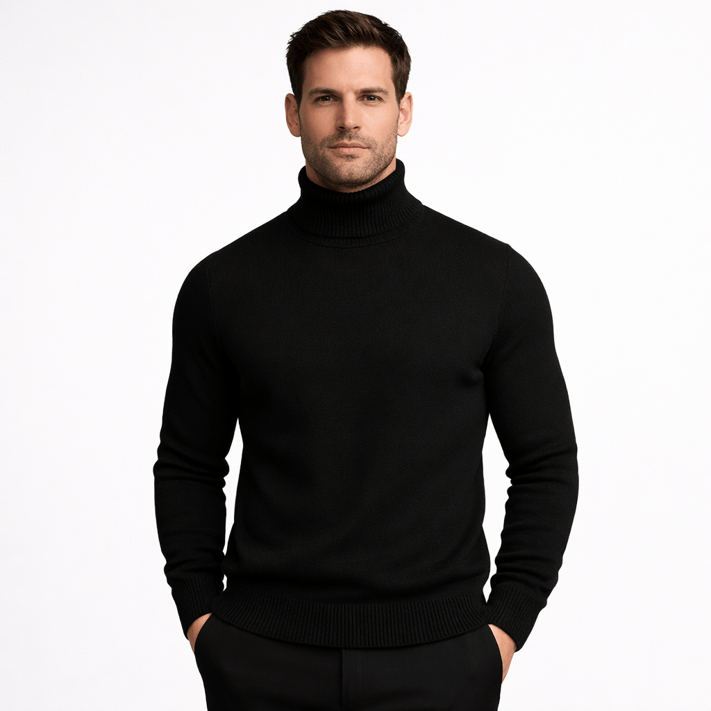 Kent Camden Black / XS BRAD Regular Fit Knit Sweater Turtleneck