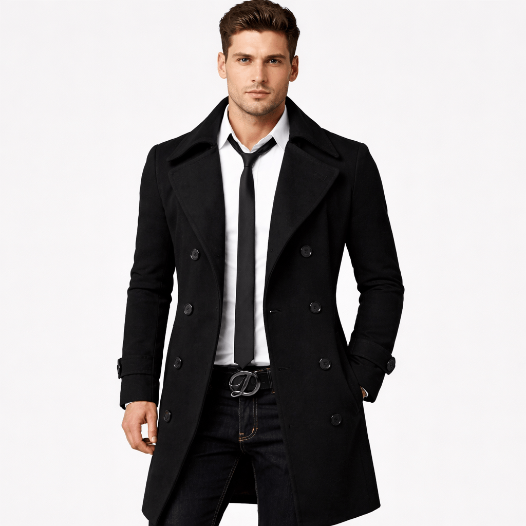 Kent Camden Black / XS LUCAS Casual Wool Trench Coat