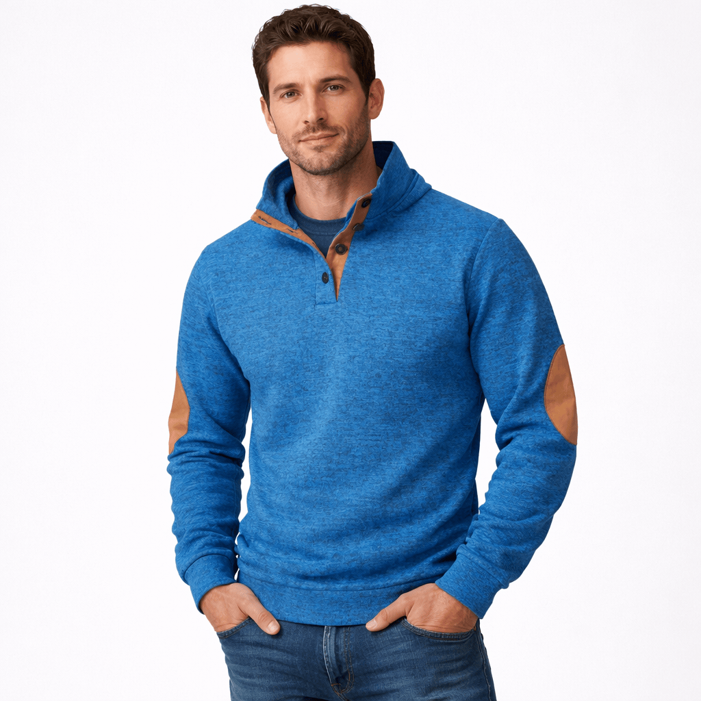 Kent Camden Bleu / S ELI Regular Fit Patchwork Sweatshirt