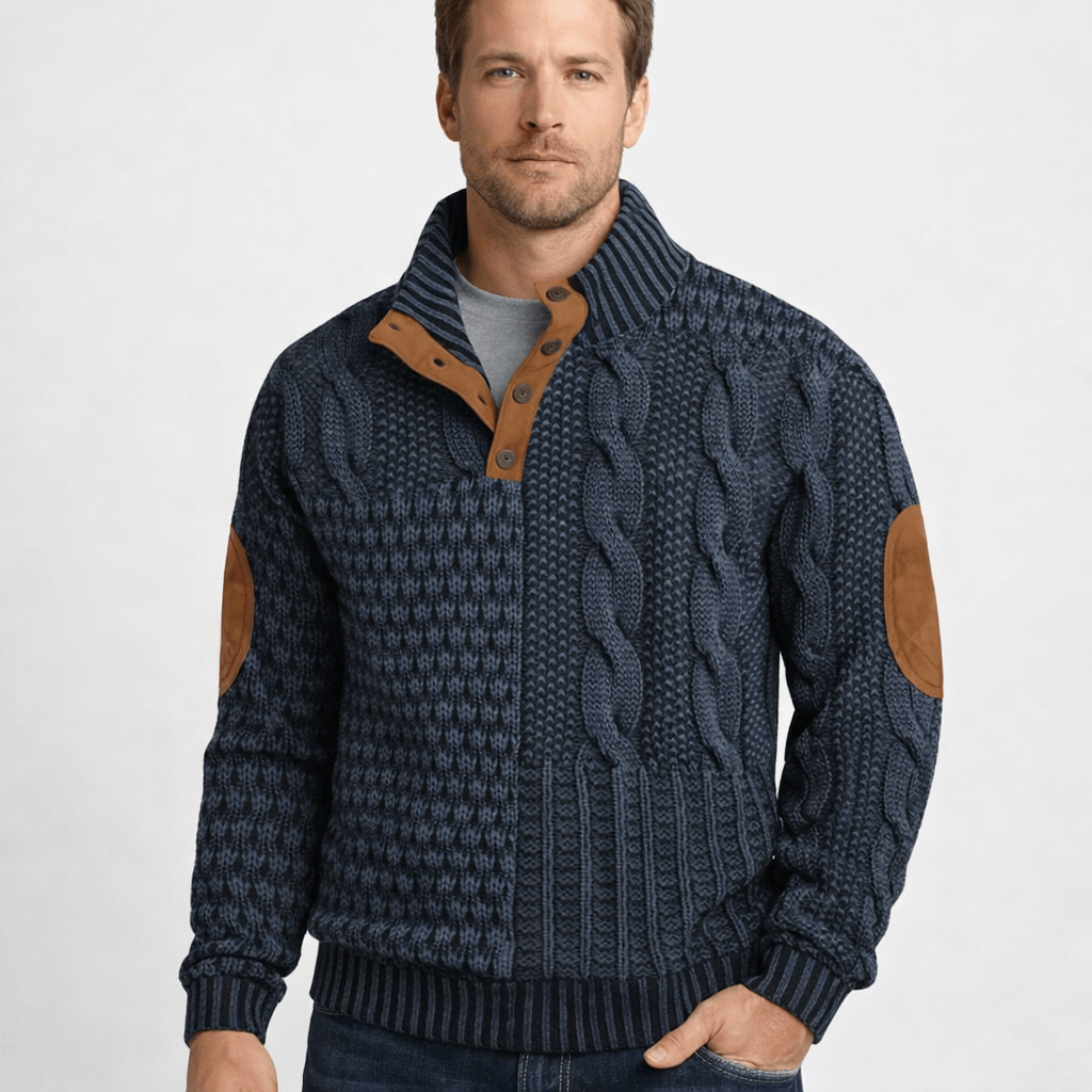 Kent Camden Blue (Almost Sold Out) / S TREY Casual Sweatshirt with Patchwork Design