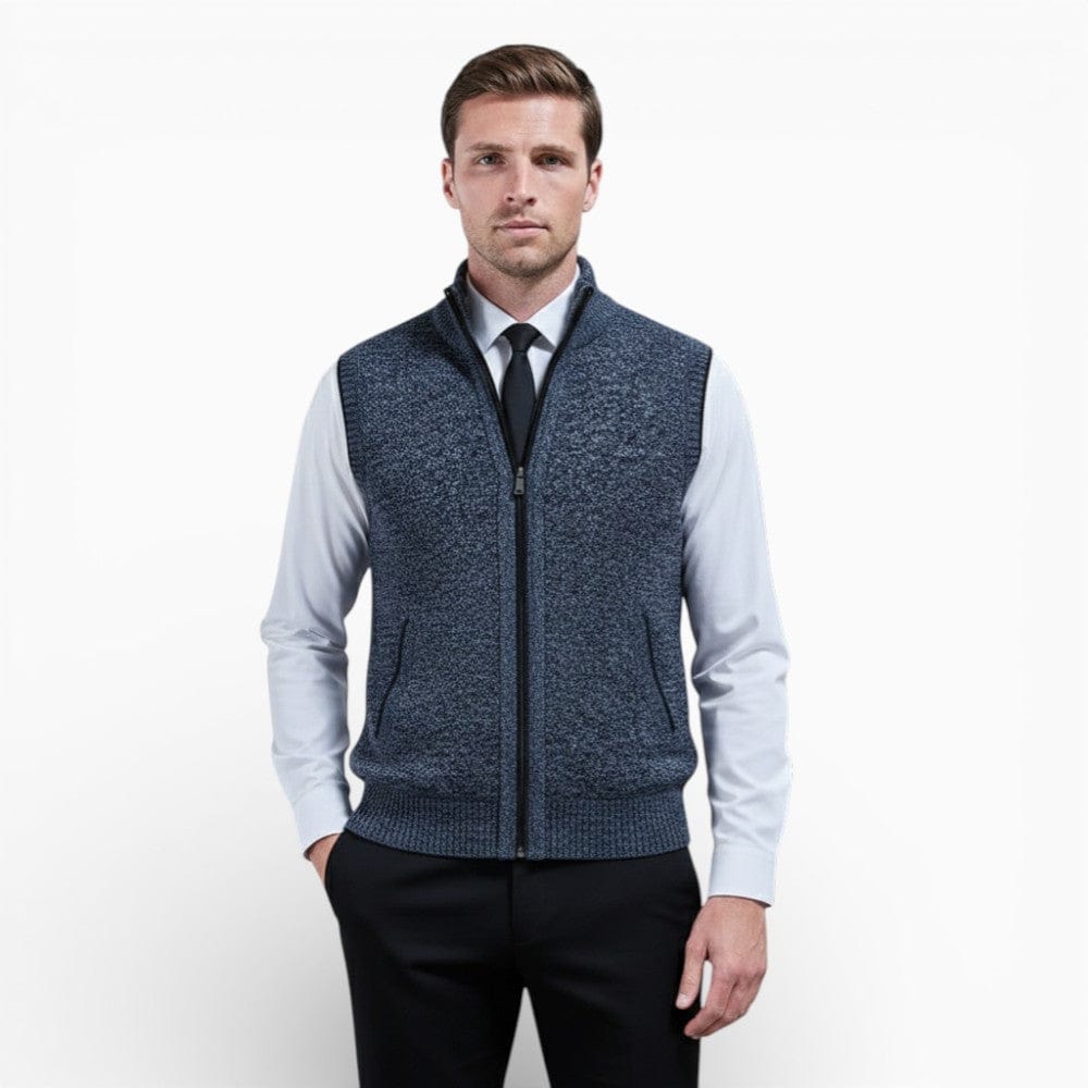 Kent Camden Blue Grey / S GRANT Zippered Sleeveless Knit Vest