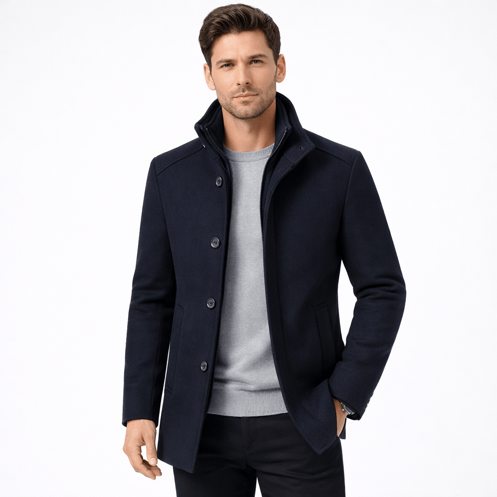 Kent Camden Blue / M PETER Casual Zipper Cotton T-shirt